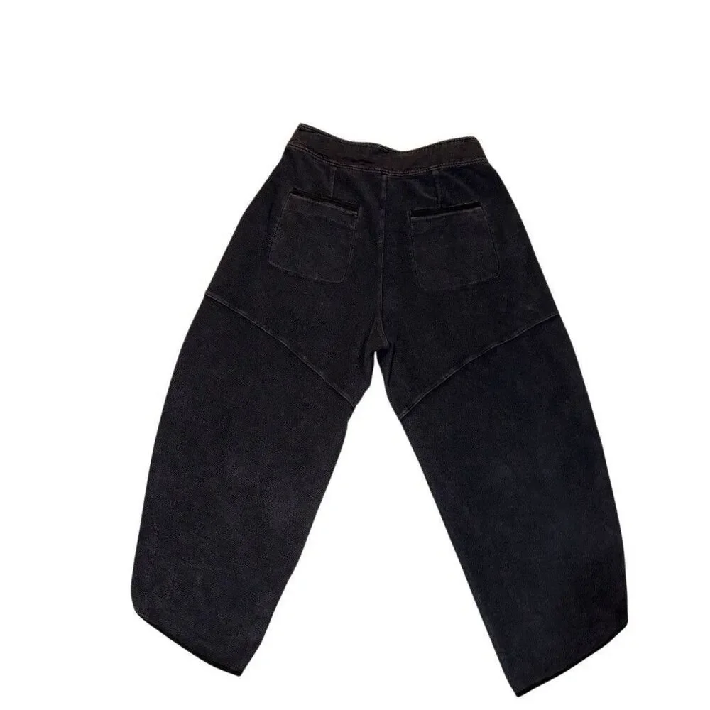 Free People Movement TIMKO Loose Oversized Pants  Washed Black Large